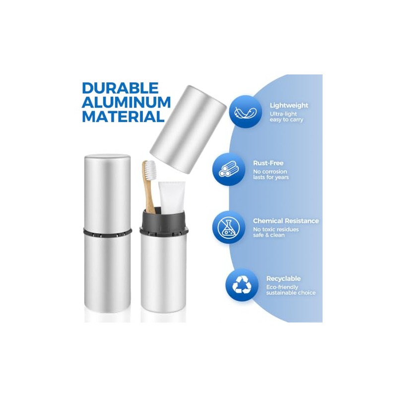 Soporte para cepillo de dientes de aluminio y taza de