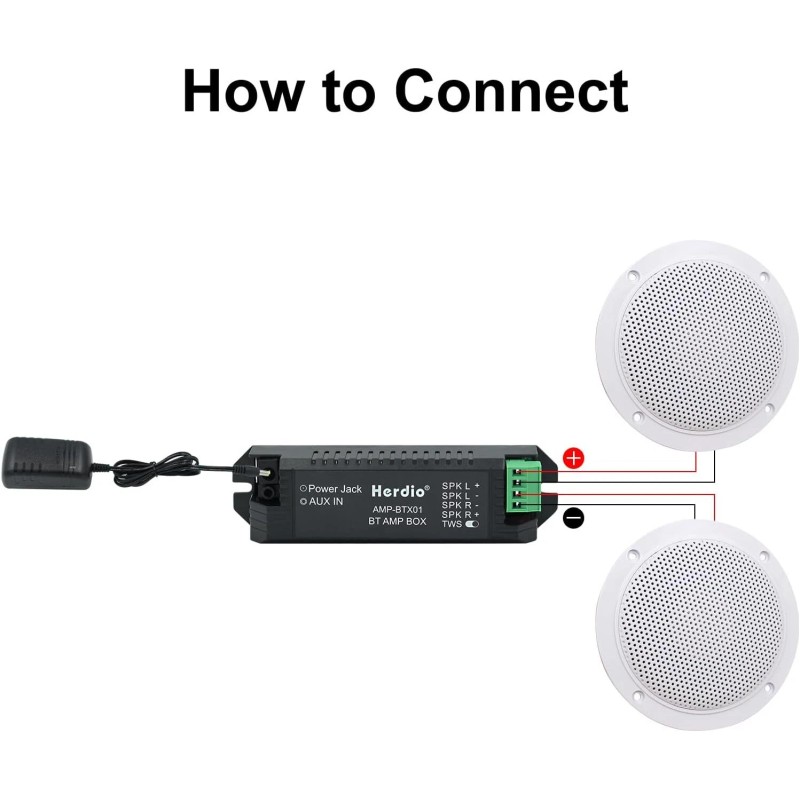 Herdio 4" Marine Waterproof Bluetooth Boat Ceiling Speakers for Bathroom