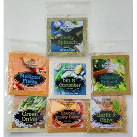 Spice Exchange Dip Mix 7 Flavor Variety Pack - Green Onion - Cheesy Smoky Bacon - Jalapeno Spinach - Garlic & Chive - Zesty Spinach - Mexican Fiesta - Dill-N-Cucumber -