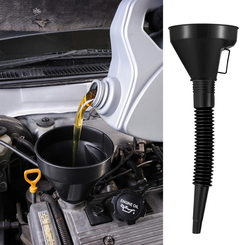 6 Pcs Plastic Funnel Set, Long Mouth Automotive Funnel in