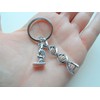 JewelryEveryday DNA Molecule Double Helix Keychain with Microscope Charm, Science