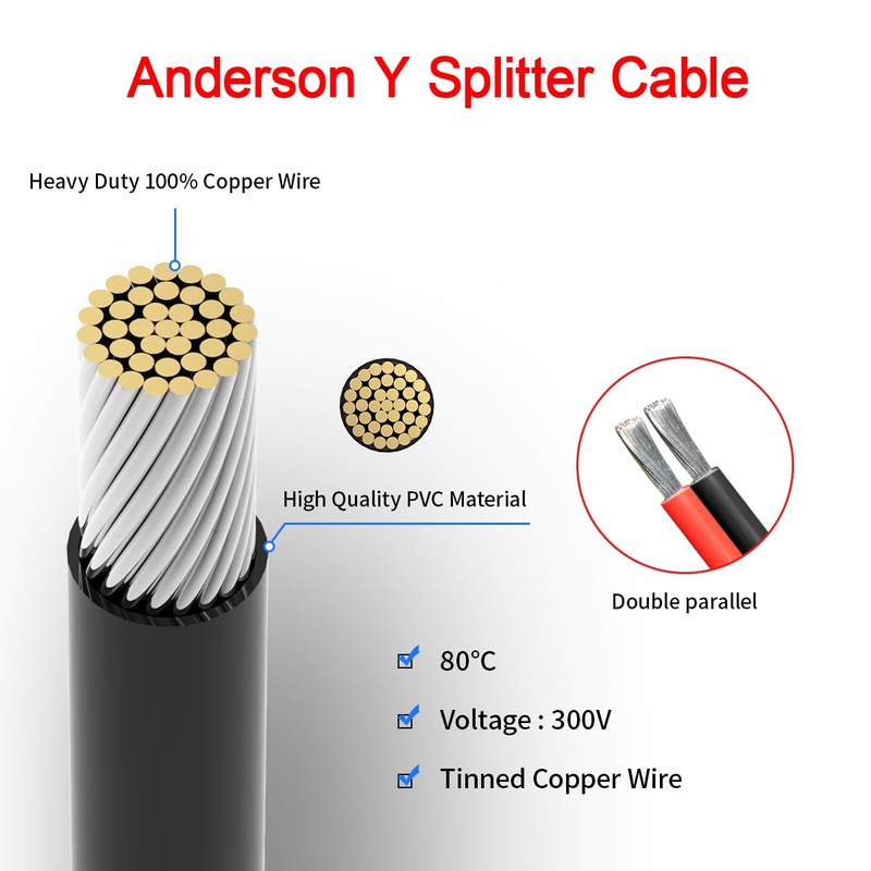 ELFCULB XT60i to 2 Way Anderson Splitter Cable, 10AWG XT60i