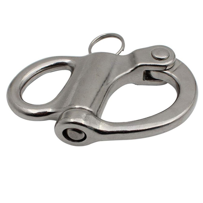 POFET 52mm-316 Stainless Steel Fixed Snap Shackle Spring Shackles, Hand