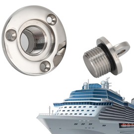 Garboard Drain Plug, 25 mm Round Stainless Steel Drain Opening for Boat Ships, Lumbar Plug, Marine Drain Plug, Boat Plug, Water Outlet Boat Plug, Boat Accessories, Thread Boat Plug for Boat Hulls