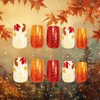 24Pcs Fall Press on Nails Medium Square Fake Nails with