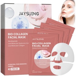 Mascarilla Bio Colágeno, Mascarilla de Colageno, Bio Collagen Face Mask, Hidratante, Reafirmación de Poros, Aumenta Elasticidad, Deep Collagen Mask, Colageno Overnight Mask (58g x4ea)