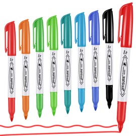 Affisure Permanent Markers Assorted Colors Set, 8 Colored Markers 8 Pack, Fine Point，Works on Wood, Plastic, Metal, and More, for Adults, Artist, Taecher, Kids