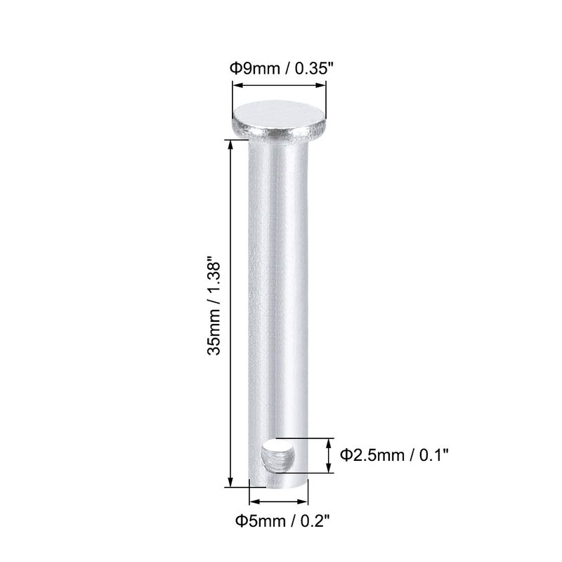 sourcing map Clevis Fork Bolts Single Hole Flat Head Galvanised