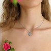 MBSUUH Star Moon and Moonstone Necklace with Oxidized Sterling Silver