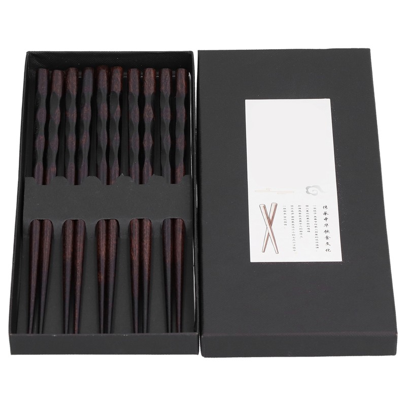 5Pairs Chopsticks Simple Reusable Wooden Pointed Chopsticks Natural Environmentally Friendly