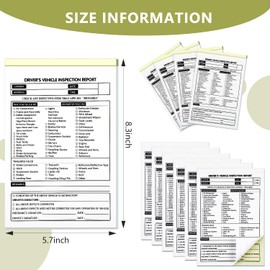 6 Pack Detailed Driver's Daily Vehicle Inspection Report 300 Sets 5.5" x 8.5" Daily Pre Trip Inspection Book with 2-ply Carbonless Dvir Log Forms for Truck Drivers, Meet Fmcsr Requirements