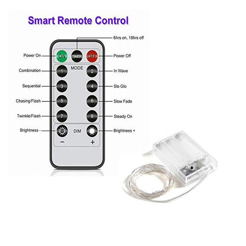 Pack of 1 LED String Lights with Remote Control 20