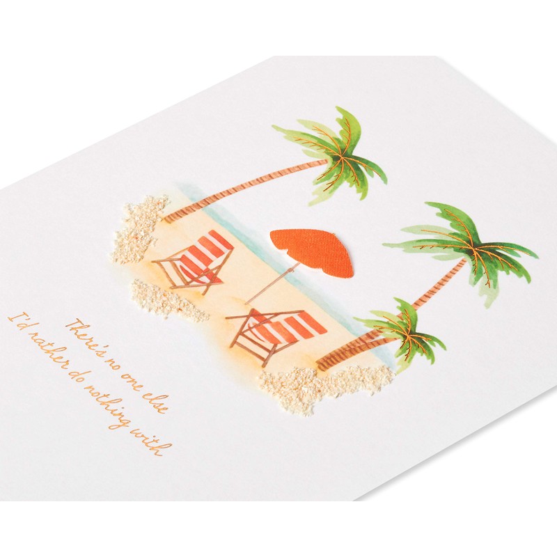 Papyrus Blank Romantic Valentines Day Card (Beach)