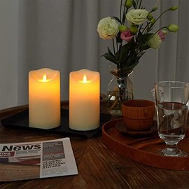 Velas LED Sin llama, Velas Eléctricas, Hasta 50 Horas de Luz, velas falsas operadas con pilas para decoraciones de festividades, celebración de temporada, decoración de Navidad y boda(2 piezas, Longitud 12.5 cm)