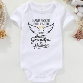 KEDFQV hand picked for earth by my Great grandpa in heaven baby clothes great grandpa baby announcement white 0-3 Months