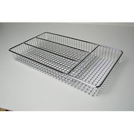 FurnitureXtra Deluxe Stainless Steel Chrome Small Cutlery Tray - L: 32cm x W: 18.5cm x H: 4cm (Stainless Steel)