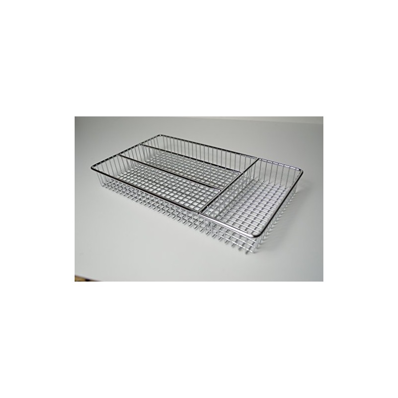 FurnitureXtra Deluxe Stainless Steel Chrome Small Cutlery Tray - L: