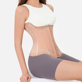 MISTHIN Waist Cincher Corset Sport Girdle Trimmer Double Belt Wrap Waist Trainer Shaperwear Tummy Control Shaper for Women (Brown, Medium)