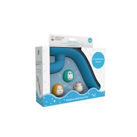 Matchstick Monkey, Bathtime Slide Set, Antimicrobial Baby Bath Toy, Easy To Grip, Sensory Learning - Slide Set (1 Slide + 3 Fun Animal Character Rocks), 12 Months Old+, Blue