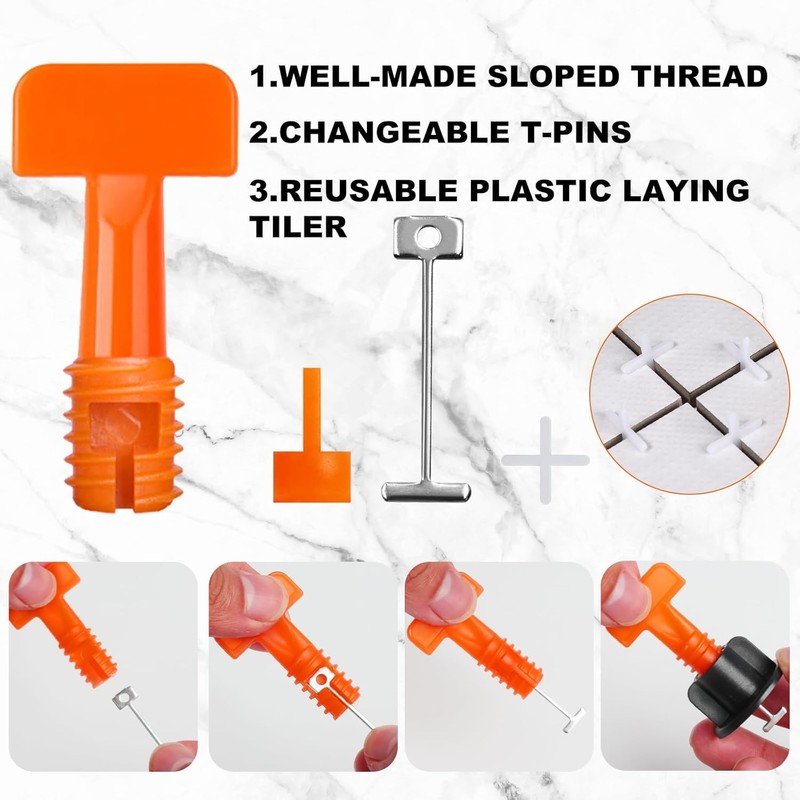 Storystore Tile Leveling System Kit, 150 PCS 1/16'' Levelers, 800