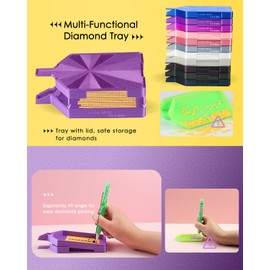 Silky Diamond Painting Tray with Prismatic Shine Lid, Diamond Art Accessories and Tools for 5D Beads, Peach