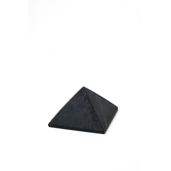 N&D Store Polished Shungite Pyramid 3 cm (1.2 inch) Stone Crystal Pyramid Home Decor Meditation Shungite Stone Figures