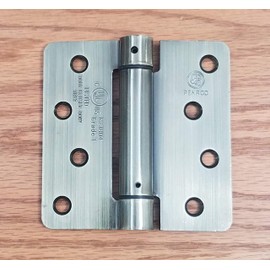 Spring Hinges, Adjustable Self Closing 4 Inch with 1/4 Inch Radius, Antique Brass 2 Pack