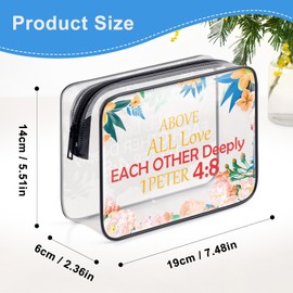 Christian Religious Gifts for Women Best Friend Sister Mom Coworker Christmas Birthday Valentine's Day Gifts Clear Makeup Bag Religious Faith Based Gifts Christian Cosmetic Bag PVC Toiletry Bag Pouch