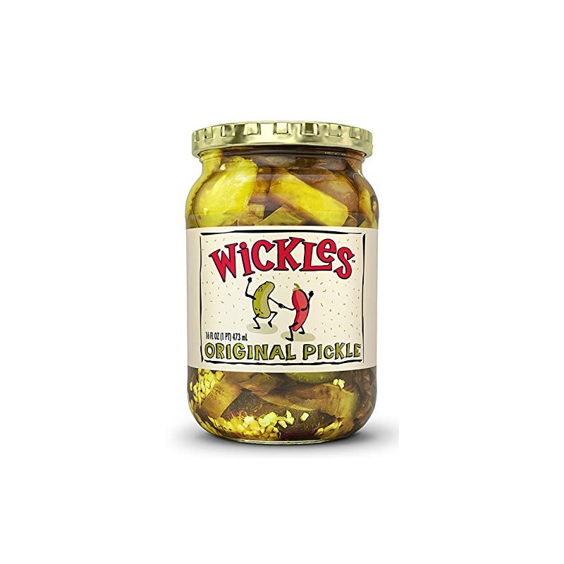 Wickles Pickles, Sweet Chips, 16-Ounce Glass(Pack of 4)