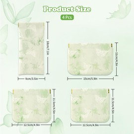 4Pcs Small Makeup Bag for Purse, Mini Portable Cosmetic Bags for Women, Coin Purse Lipstick Cosmetic Accessories Leather Organizer, Small Travel Kit Storage Pouch Squeeze Closure(Butterfly)