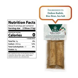 Eden Pickled Daikon Radish, Takuan-Zuke, Rice Bran and Salt Pickled, Nuka-Zuke, Traditionally Made in Japan, No-MSG, All Natural Ingredients, 3.5 oz