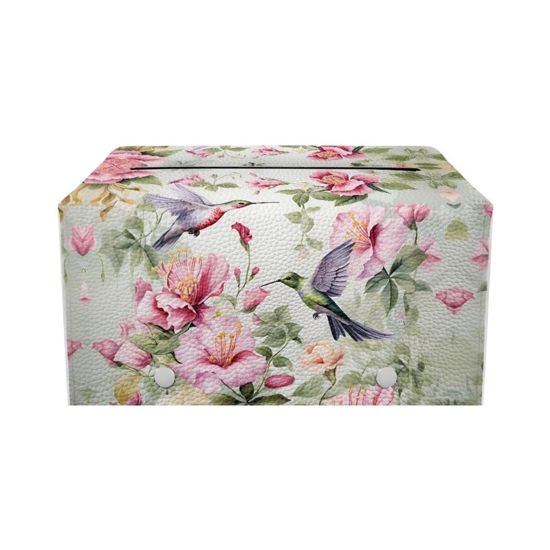 Oamsistay Hummingbird Rectangle Tissue Box Cover Modern PU Leather Rectangular