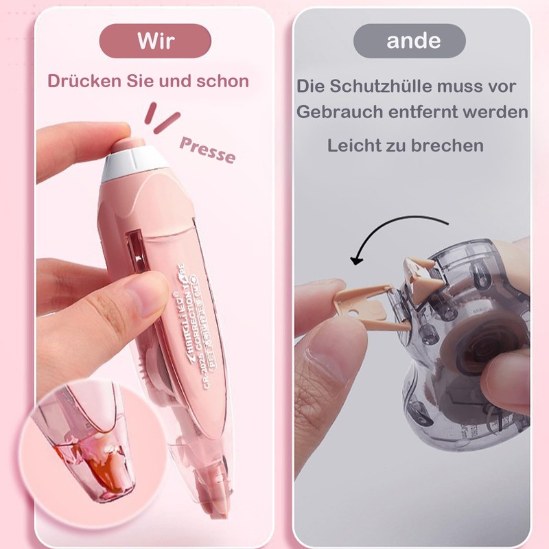 EUDUQ Refillable Retractable Correction Roller, Pack of 2 6 m