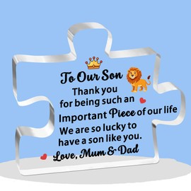 FMCC To Our Son Gifts from Mum And Dad for Men Boys Son Birthday Gifts Acrylic Plaque Son Gifts Christmas Graduation Gifts for Son