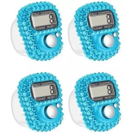 Gizlan 지즐란 4Pcs 핑거 카운터 - 20g 전자 5자리 숫자 클리커 피치 집계 [Pink] Jizlan 4Pcs Finger Counter - 20g Electronic 5-Digit Number Clicker Pitch Tally [Pink]