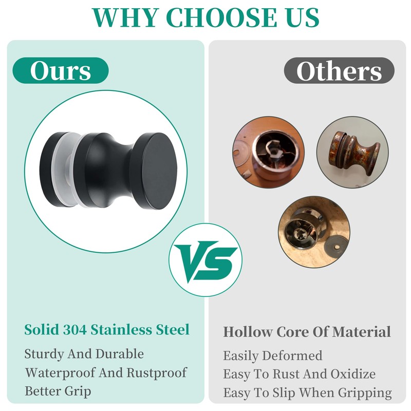 Alise Shower Glass Door Handle,Sliding Shower Doors Knob,One Sided Pull