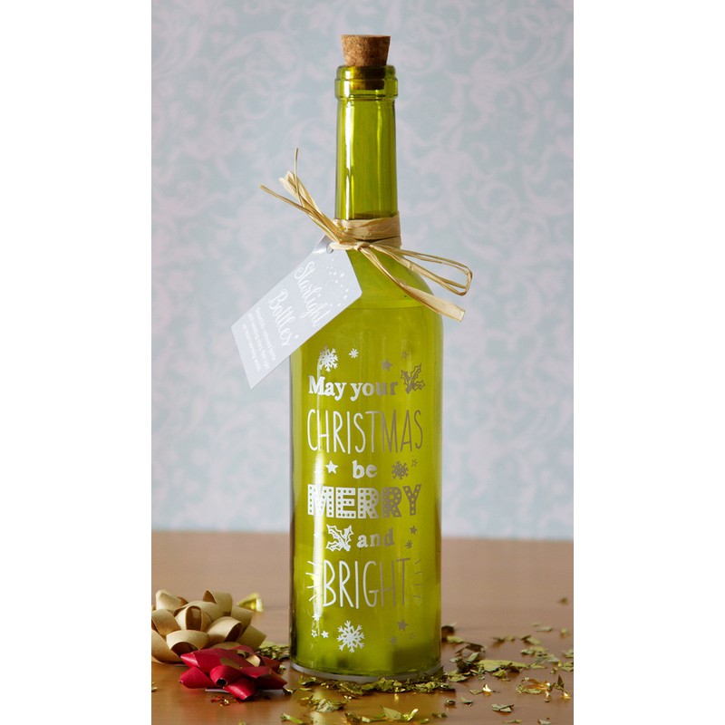 Boxer Merry and Bright-Starlight Bottle, Green, 6.7 x 6.7 x