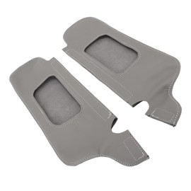 FILFEEL 2Pcs Car Sun Visor Cover, PU Leather Stylish Look Scratch Sun Visor Protector Cover for 1994 to 2004, Easy Installation with Fastener (Gray)