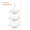 JUNCHU CHERRY 3-Tier Wire Fruit Hanging Basket, non-Punching Wall Hanging