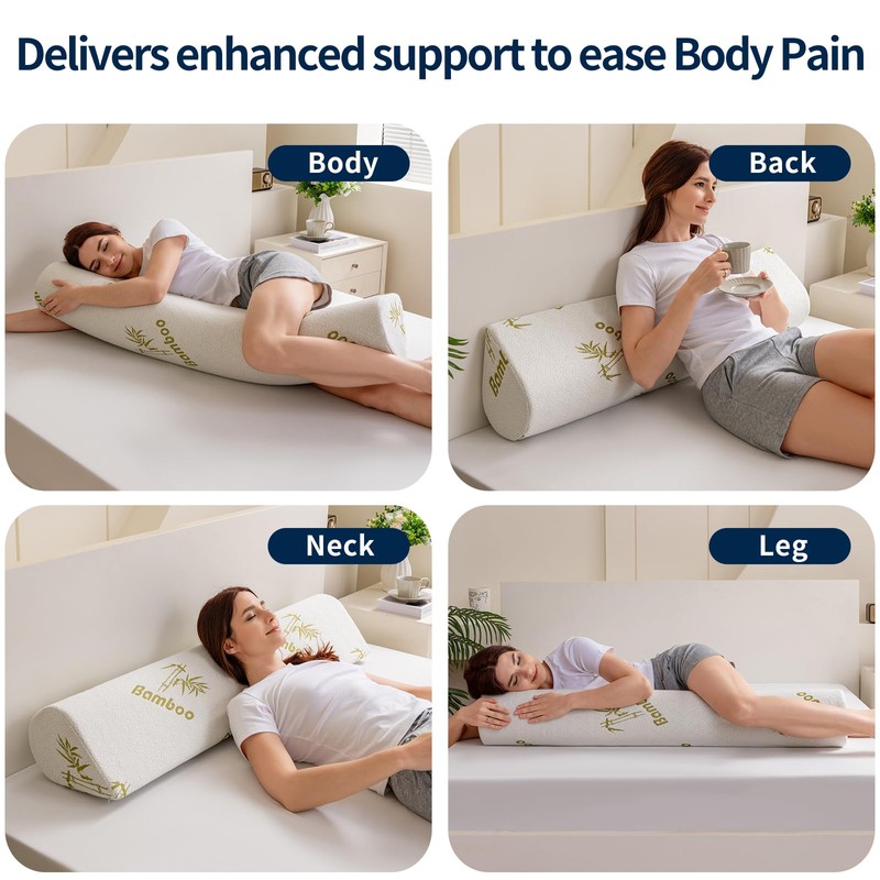Body Pillow for Adults, Long Pillow for Back,Hip and Knee