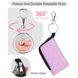 Meiiy Car Key Fob Cover,Car Key Holder Keychain Car Key Case Car Key Sleeve Pouch Small Zipper Bag With Keychain