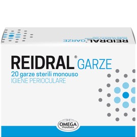 OMEGA PHARMA Reidral sterilisierte Wundkompressen mit Gammastrahlen, auf Basis von Kamille, Euphrasia, Hyaluronsäure – 20 Stück Einweg-Wundkompressen