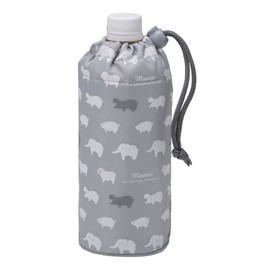 TORUNE P-3216 PET Bottle Cover, Holder, Case, Cold Insulation, For 16.9 fl oz (500 ml), Animal, Gray