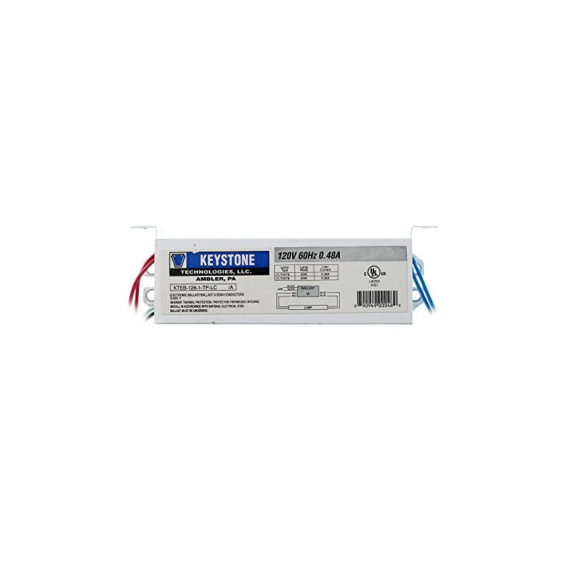 Keystone KTEB-126-1-TP-LC Fluorescent Ballast, 1-Lamp, F32T8, 32W T8, 120V