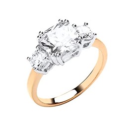 Old English Jewellers 9ct Gold on Silver MEGHAN MARKLE 3 Stone Engagement Ring size J K L M N O P Q R S T U V (T)