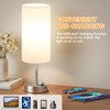 Aooshine Bedside Lamps, Dimmable Table Lamps with White Fabric Shade,