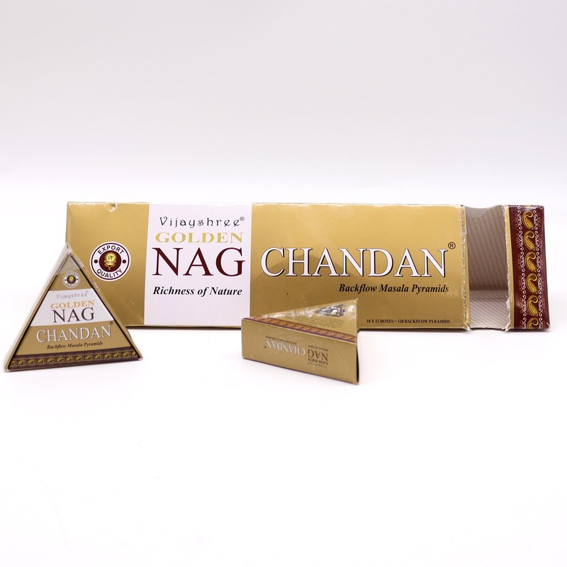 Jumbo Golden Nag - Back Flow Incense Cones (1, Chandan)