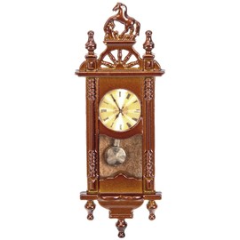 Toyvian Miniature Vintage Roman Clock Dollhouse Miniature Dollhouse Mini Clocks Mini Wall Clock Children's Room Clock for Toys Dollhouse Furniture Metal Brown