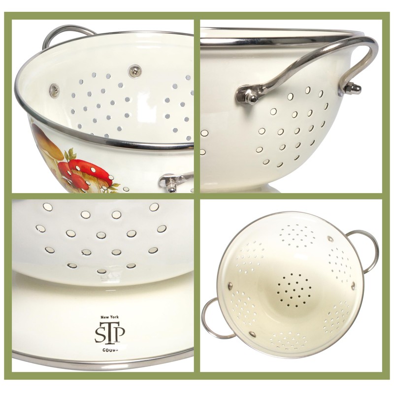 Enameled Aluminum Fine Mesh Strainer Drainer for Food Enamel Colander/Strainer
