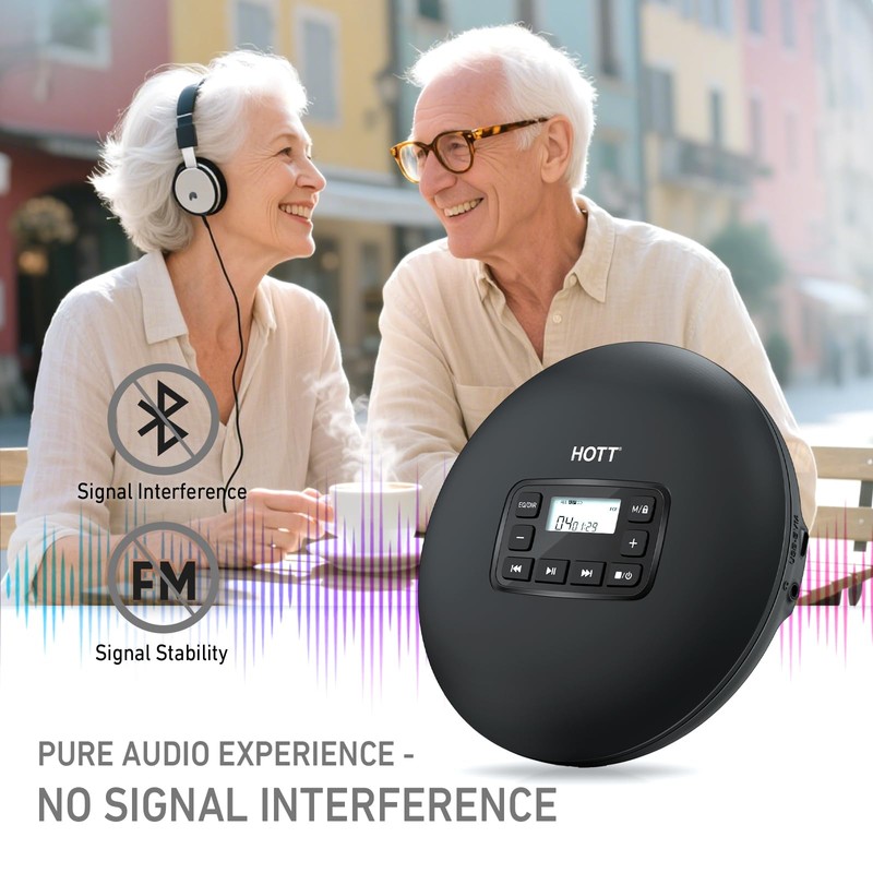 HOTT C204 Basic Portable CD Player with Anti-Skip Protection -
